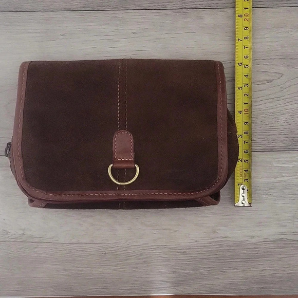🛍Villena Brown Suede Multi Pocket Hanging Foldable Toiletry Bag‎ - Picture 12 of 14